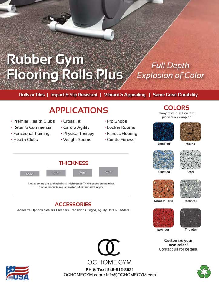 Rubber Flooring Rolls / Rolled Rubber - Black and Colored (Standard)